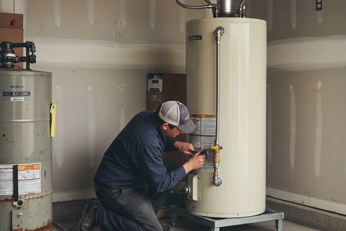 Water heater and shutoff valve replacement in Devon